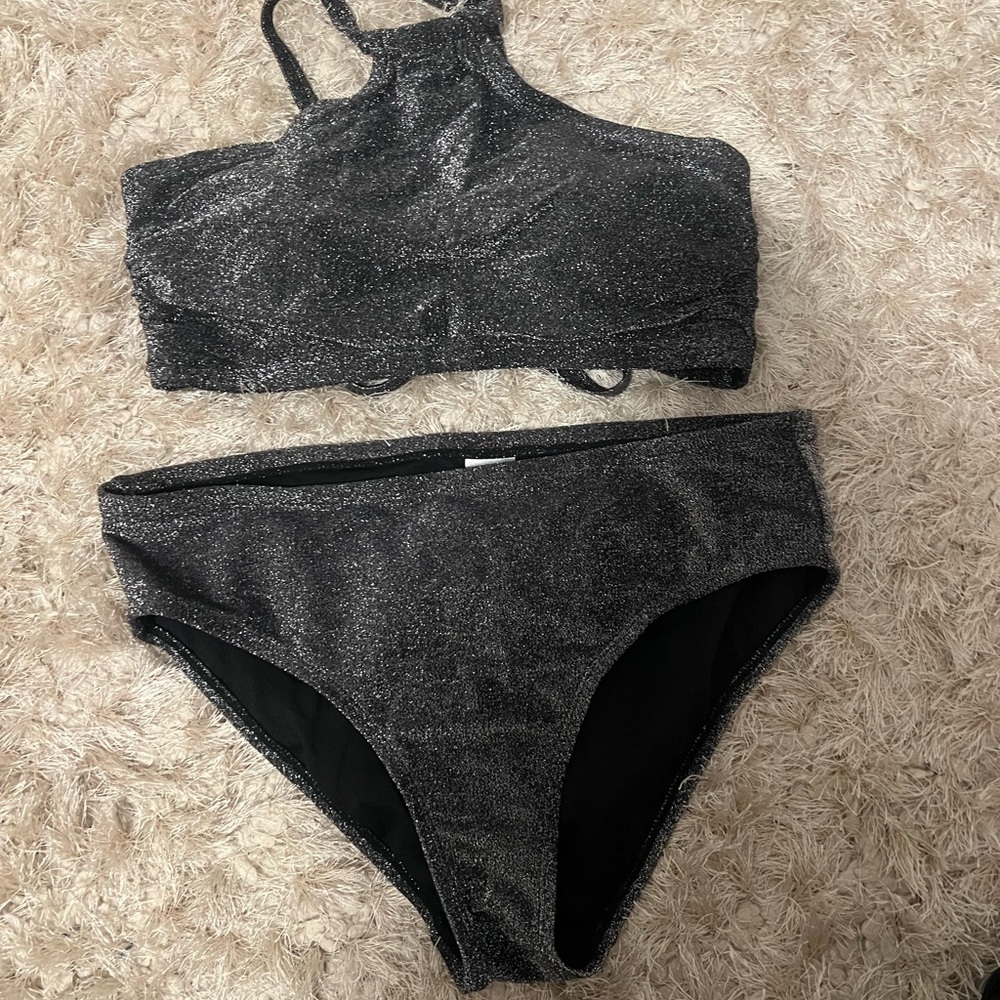 Wild Fable Sparkling Black Women's Swimwear Set